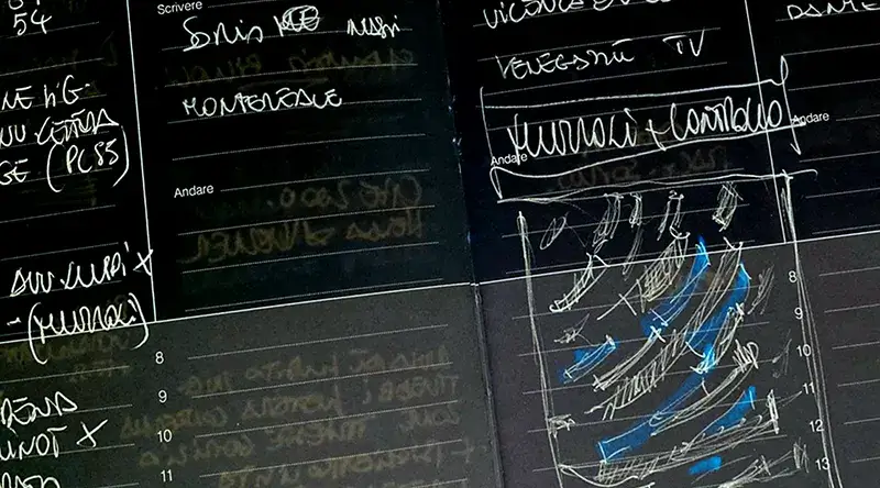 schizzo sull’agenda relativo a Venegazzu TV